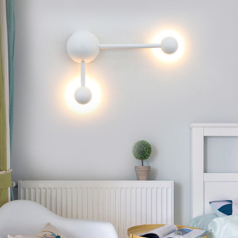BowLift | 1/2 Light Bedroom Wall Lamp with Molecular Acrylic Shade White Reading Wall Lamp in Warm/White Light
