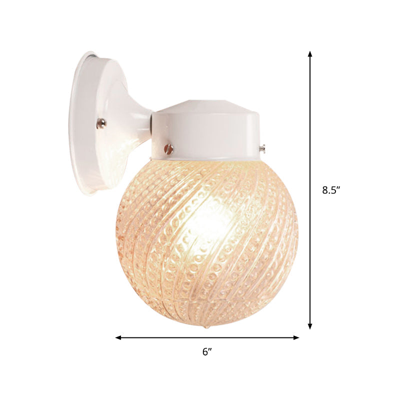 BowLift | 1 Light Passage Wall Lighting with Globe Checkered Glass Shade Modern Black/White Wall Lamp Fixture