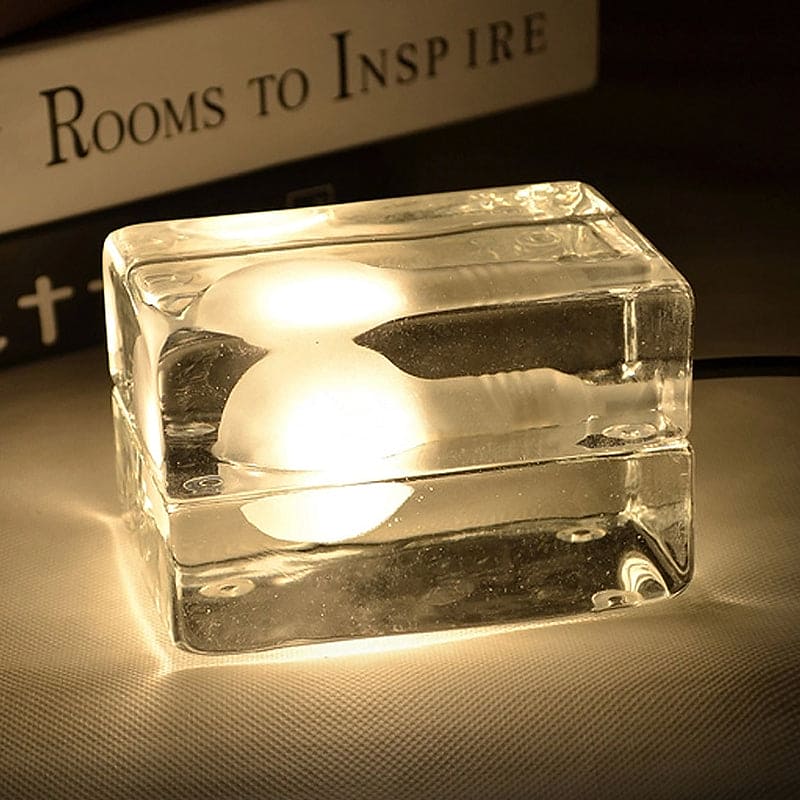 BowLift | Icecube Lamp - Modern Table Lamp in the Shape of an Ice Block