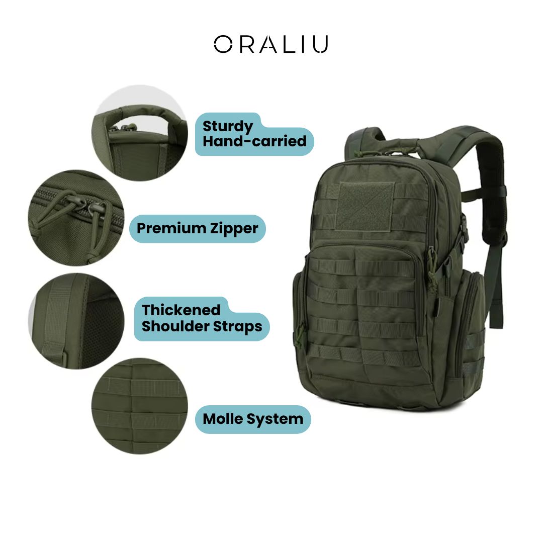 BowLift | 25L Tactical Backpack – Water-Resistant Rucksack with MOLLE System & Hydration Compartment