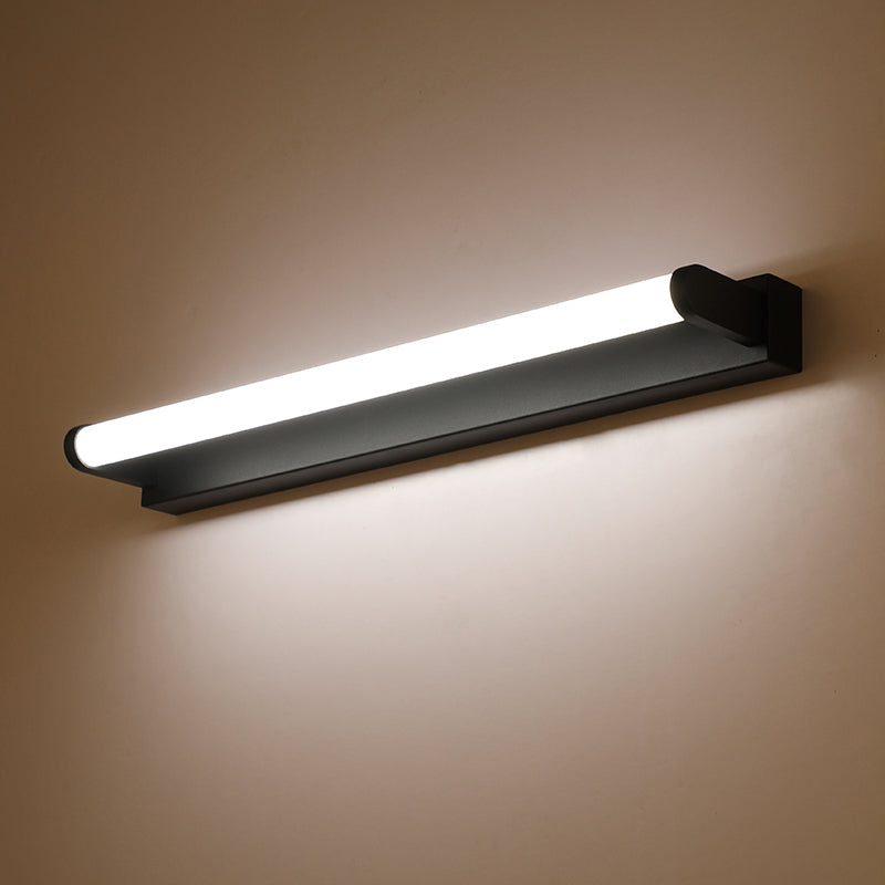 BowLift | 16"/20"/24" L Bathroom LED Wall Lamp Minimalism Black Wall Light with Tubular Acrylic Shade