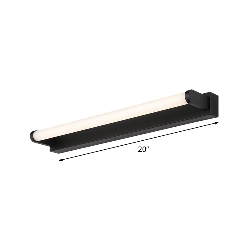 BowLift | 16"/20"/24" L Bathroom LED Wall Lamp Minimalism Black Wall Light with Tubular Acrylic Shade