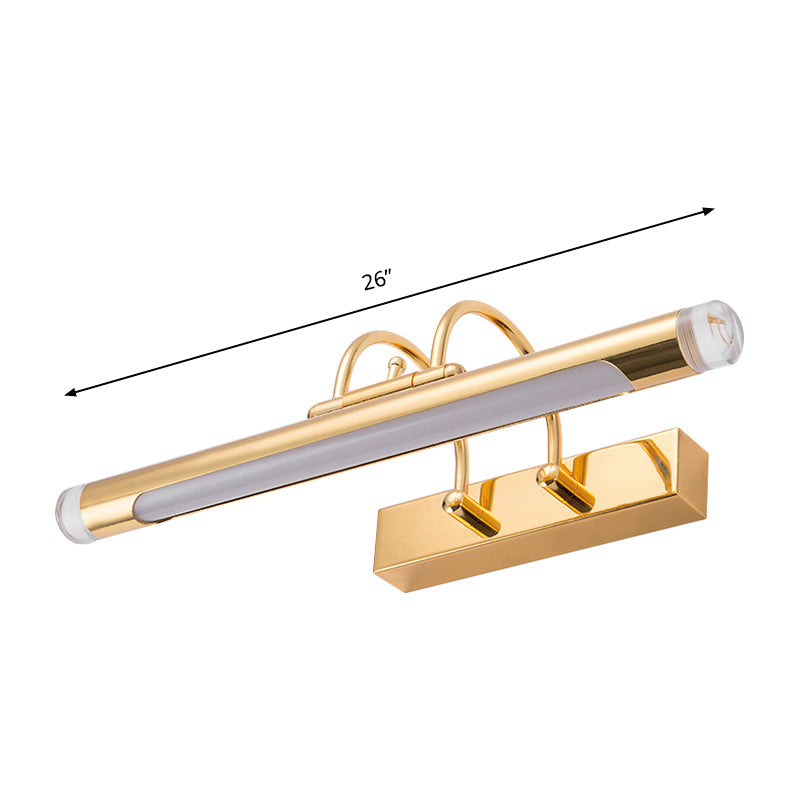 BowLift | 16"/21" Width Cylindrical Vanity Light Fixture Modernism Style Metallic LED Indoor Wall Lamp in Gold, Warm/White Lighting