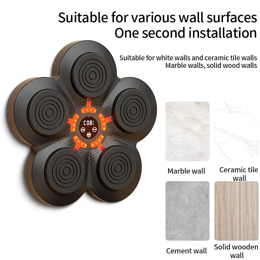 BowLift | RhythmBox Wall Trainer – Smart Bluetooth Boxing Machine with Music & LED Reaction