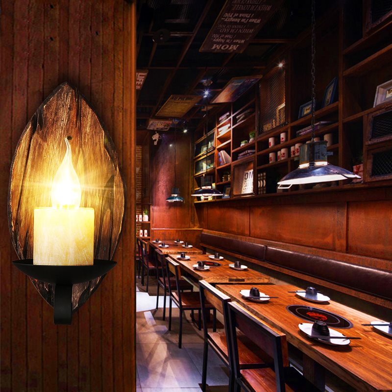 BowLift | Cylinder Coffee Shop Wall Light Fixture Artificial Marble 1 Light Brown Wall Lamp with Wood Semi-Cap/Base/Rectangle Base