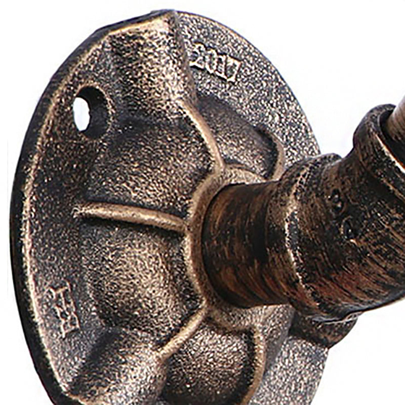 BowLift | 2 Heads Wall Lamp Fixture with Pipe Forged Iron Shade Rustic Style Living Room Wall Lamp Light in Aged Bronze