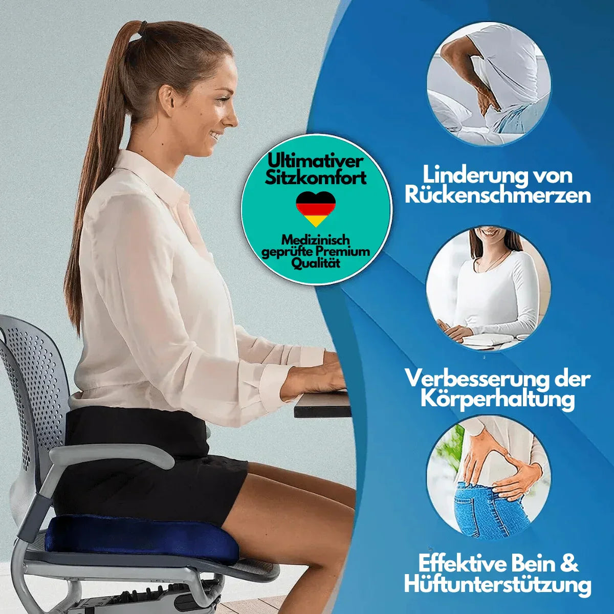 BowLift | Ergonomic 4D Comfort Seat Cushion with Orthopedic Support