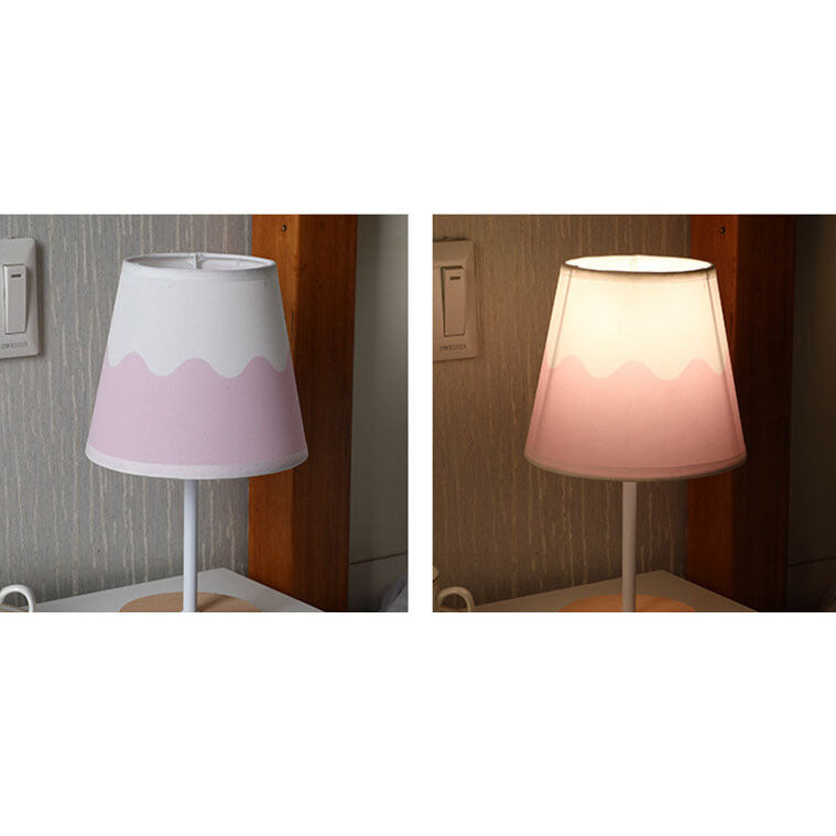 BowLift | Nordic Vintage Fabric Cone Solid Wood LED Table Lamp
