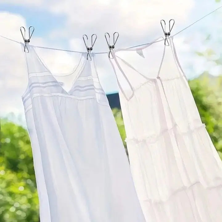 BowLift | 15 pieces | Stainless steel clips with hooks – Safe hanging & space-saving storage