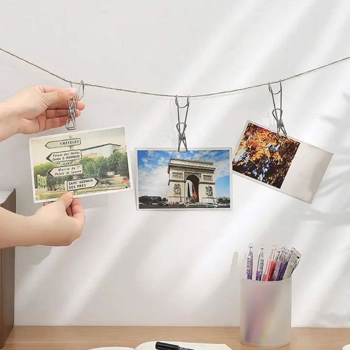 BowLift | 15 pieces | Stainless steel clips with hooks – Safe hanging & space-saving storage