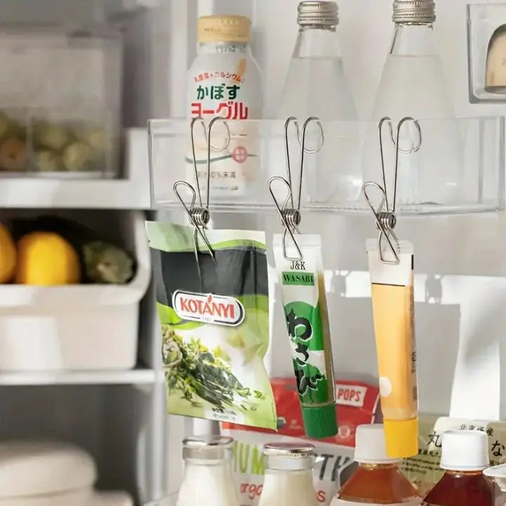 BowLift | 15 pieces | Stainless steel clips with hooks – Safe hanging & space-saving storage