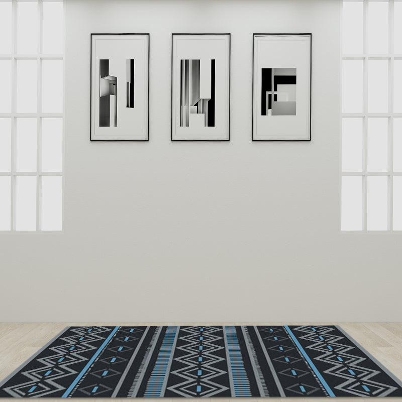 BowLift | Warmer Brown Americana Tribal Rug Striped Geometric Polyester Pet Friendly Stain Resistant Area Rug for Accent Area