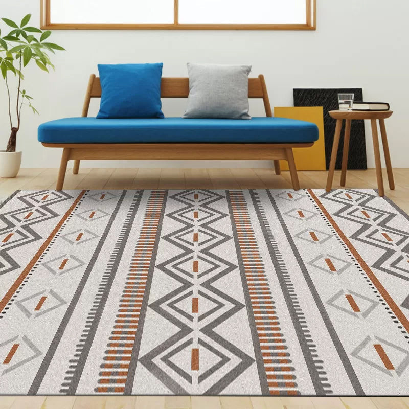 BowLift | Warmer Brown Americana Tribal Rug Striped Geometric Polyester Pet Friendly Stain Resistant Area Rug for Accent Area