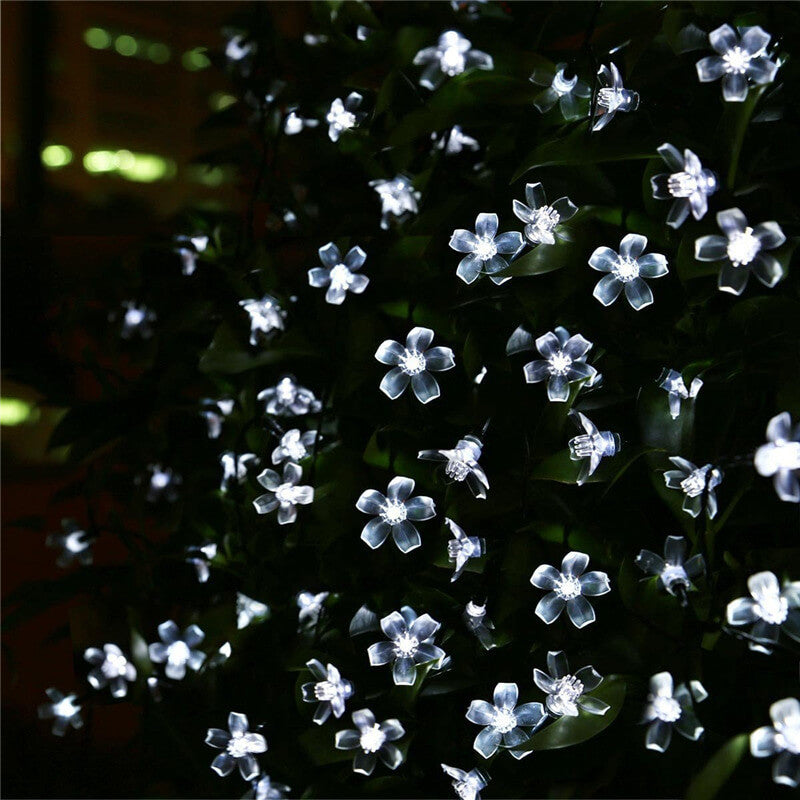 BowLift | LED Solar Sakura String Lights Waterproof Outdoor Fairy Flower Lights