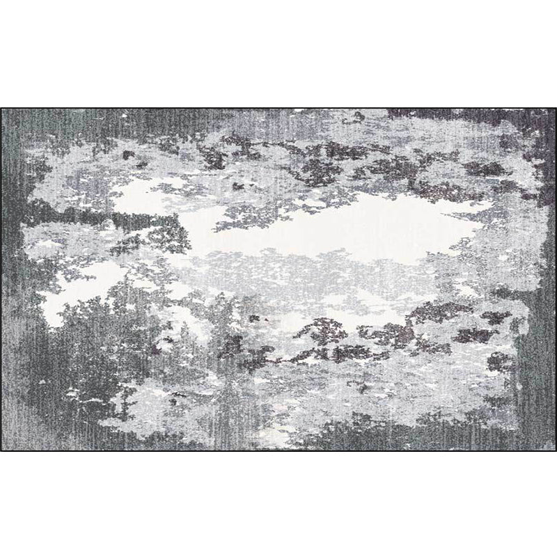 BowLift | Gray and white contemporary carpet polyester abstract rug washable non-slip backing rug for the living room