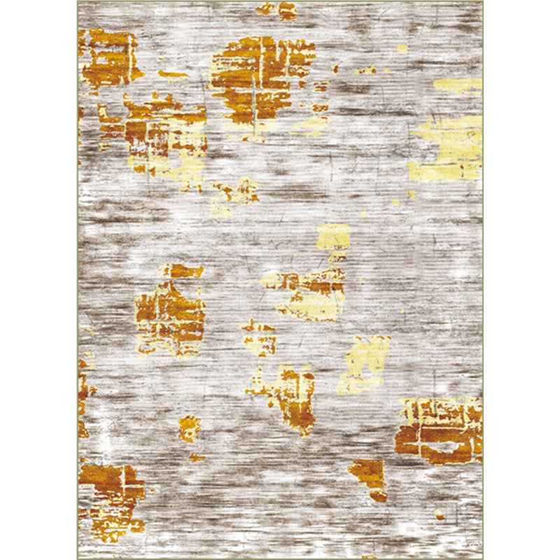 BowLift | Industrial Space Dye Print Carpet Yellow and Gray Polyester Carpet Machine Washable Non-Slip Back Floor Mat for Bedroom