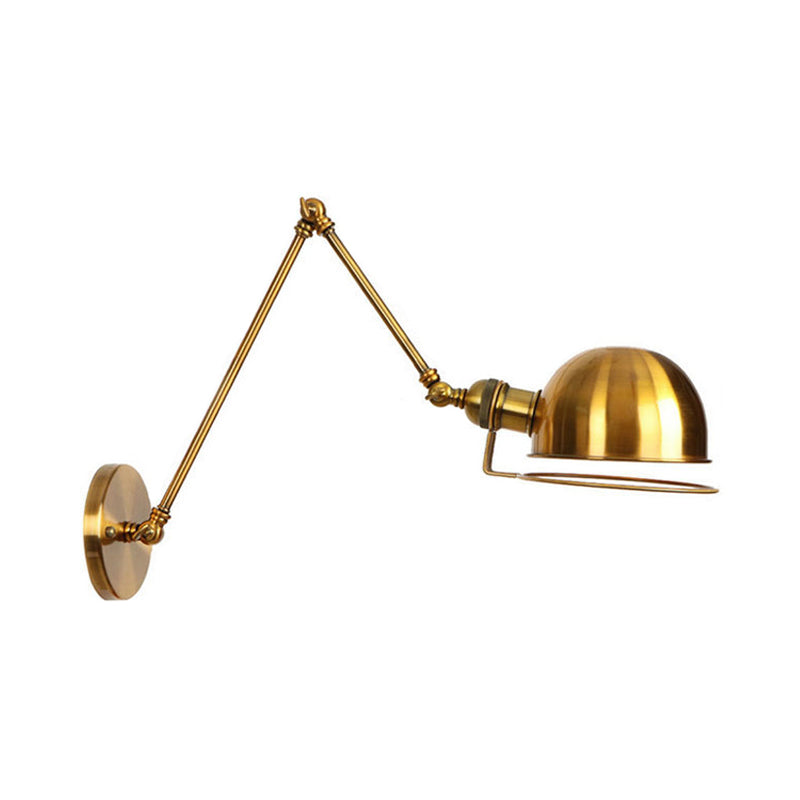 BowLift | 1 Light Swing Arm Wall Lighting Vintage Style Brass/Copper Metal Wall Mount Light with Bowl Shade