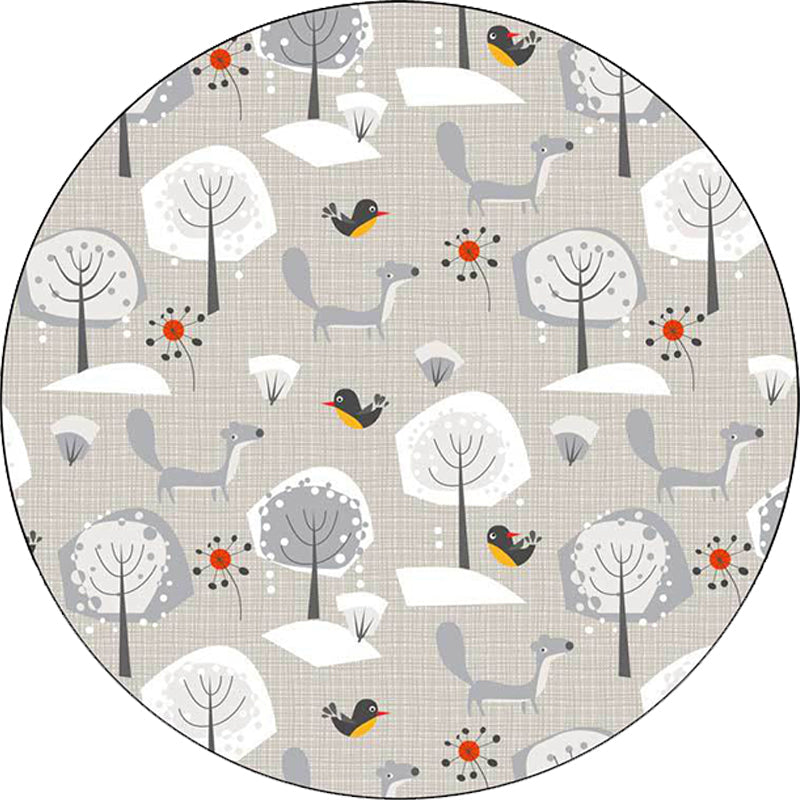BowLift | Gray Children's Room Carpet Children's Animal Megalocnidae Pattern Carpet Polyester Pet-Friendly Carpet