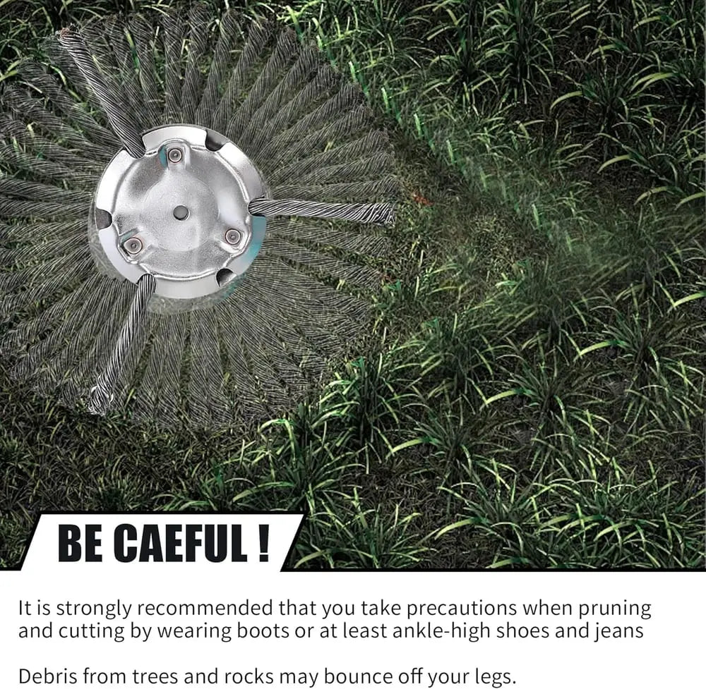 BowLift | 15 cm steel brush trimmer head – Safe for concrete & stone surfaces suitable