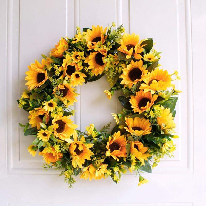 BowLift | 16'' Gold Artificial Sunflower Wreath