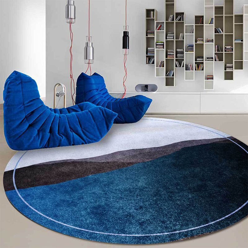 BowLift | Green and Gray Oriental Carpet Polyester Mountain Ombre Pattern Carpet Washable Non-Slip Back Carpet for Living Room