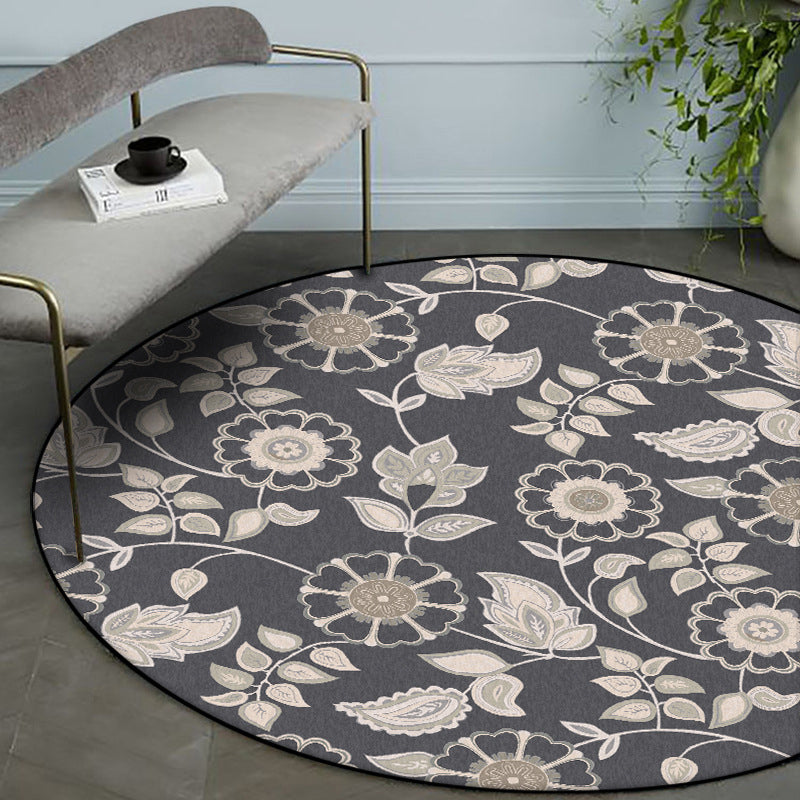 BowLift | Griess Vintage Carpet Polyester Flower and Leaf Pattern Carpet Washable Non-Slip Underlay Carpet for Living Room