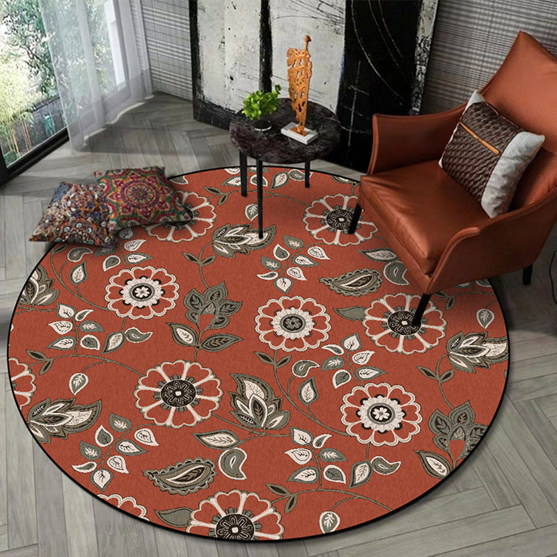 BowLift | Griess Vintage Carpet Polyester Flower and Leaf Pattern Carpet Washable Non-Slip Underlay Carpet for Living Room