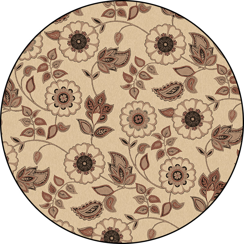 BowLift | Griess Vintage Carpet Polyester Flower and Leaf Pattern Carpet Washable Non-Slip Underlay Carpet for Living Room