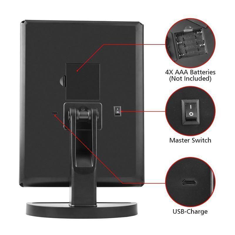 BowLift | Lighted Makeup Vanity Mirror, 24LED