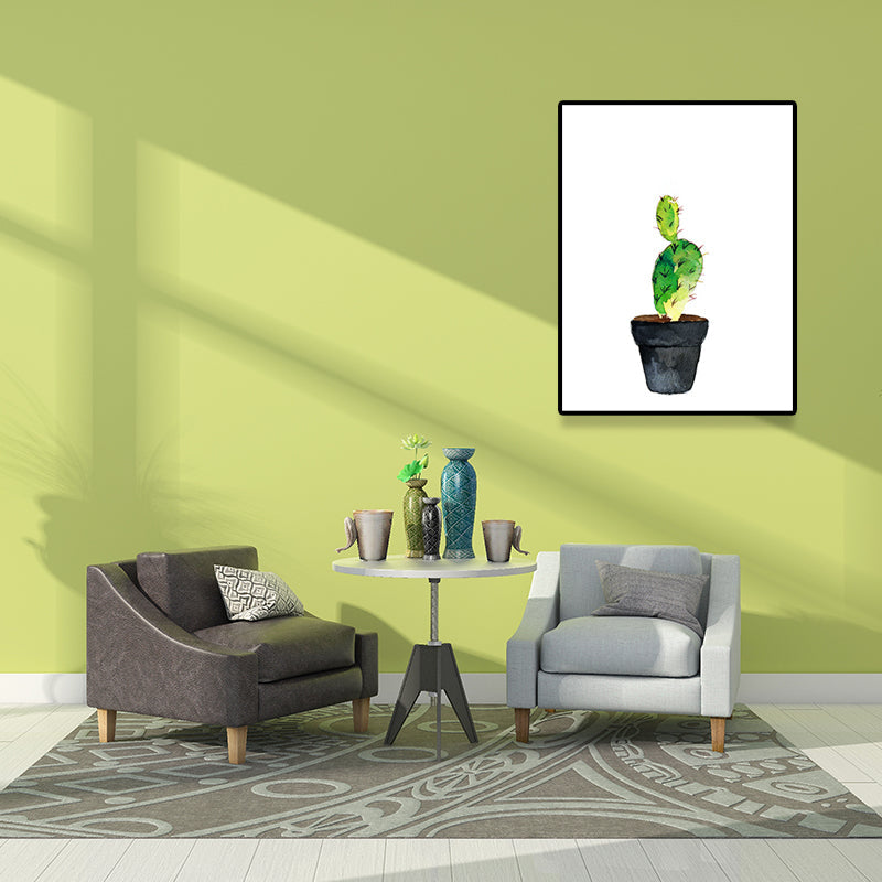 BowLift | Green Pot Cactus Wall Art Decor Plant Tropical Texture Canvas Print for Home