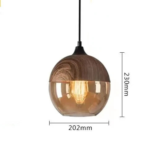 BowLift | EternaGlow Pendant Light made of Glass and Wood | Elegant Design for Your Home