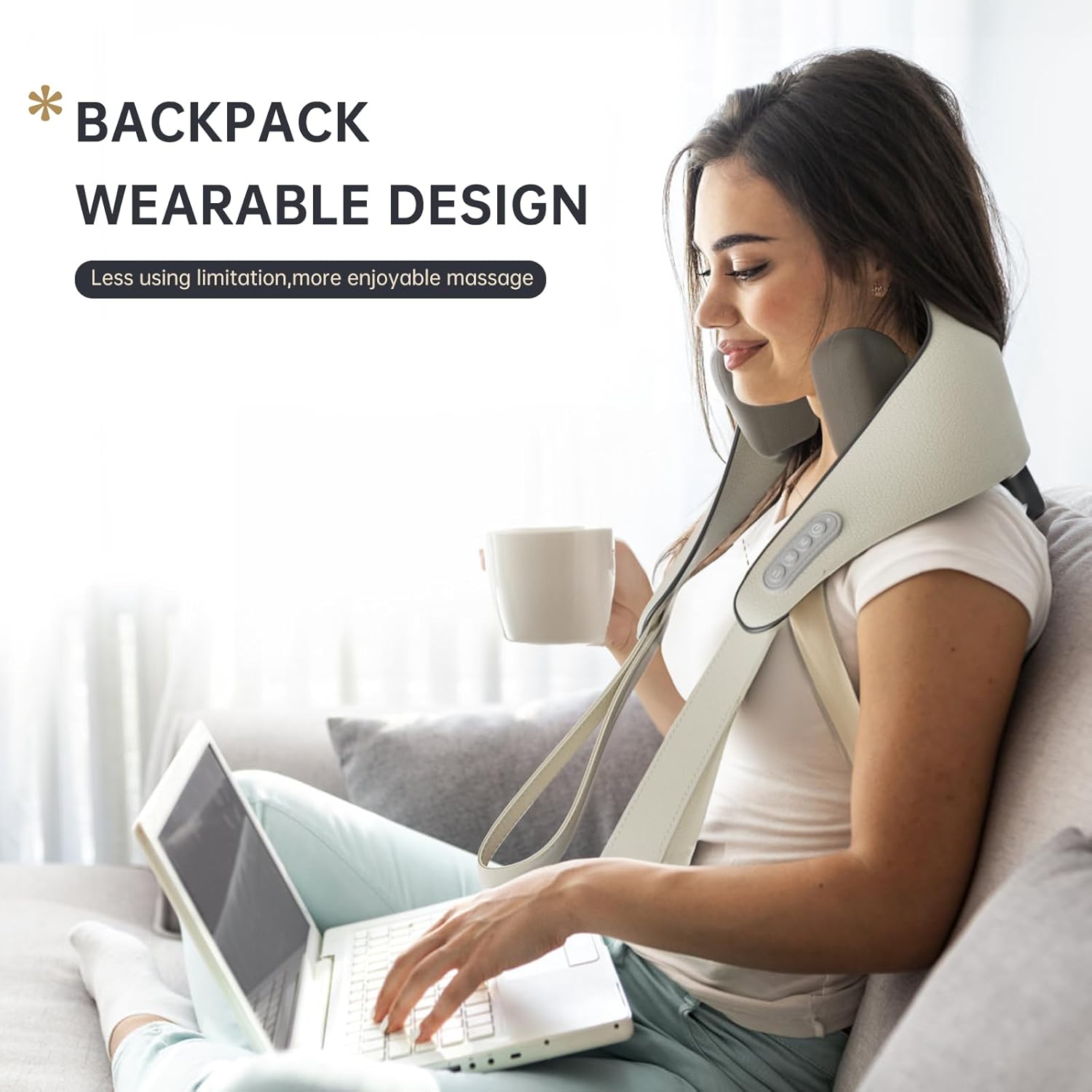 BowLift | Heated Massage Chair with Back & Neck Cushion – Shiatsu Massage for Total Comfort