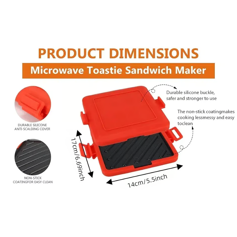 BowLift | Microwave Sandwich Toaster | Non-Stick Heatwave Grill Plates | Portable Snack Maker for Home & Travel