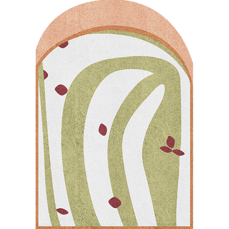 BowLift | Gray and Green Irregular Area Rug Bedroom Novelty Color Block Pattern Area Coverage Polyester Non-Slip Carpet