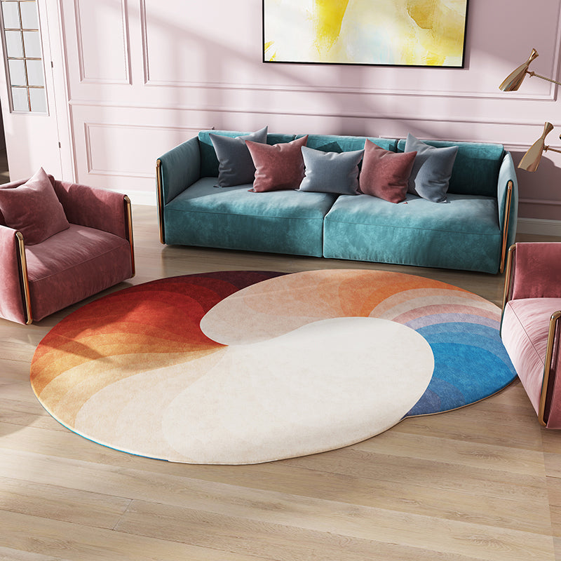 BowLift | Green and Blue Irregular Area Rug Bedroom Novelty Color Block Pattern Area Rug Polyester Stain Resistant Carpet