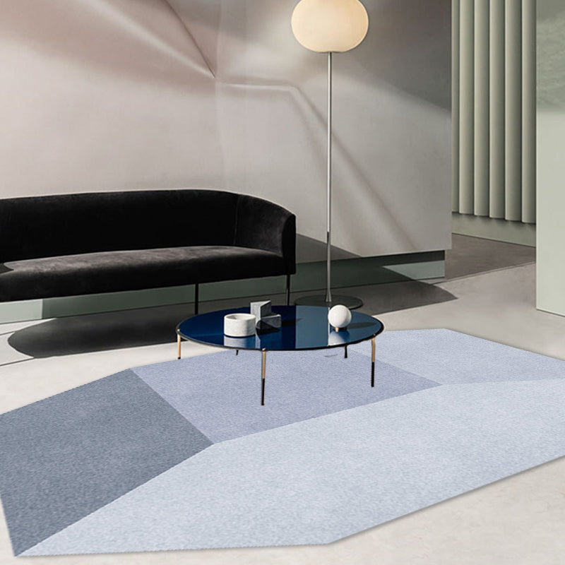 BowLift | Gray irregular bedroom carpet novelty color block geometry pattern carpet polyester non-slip backing carpet