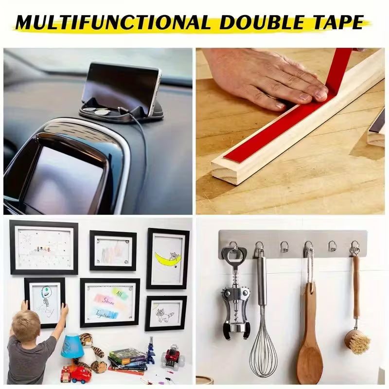 BowLift | Heavy-duty double-sided waterproof tape 16mm x 196.85in – Strong, residue-free adhesive for home & car