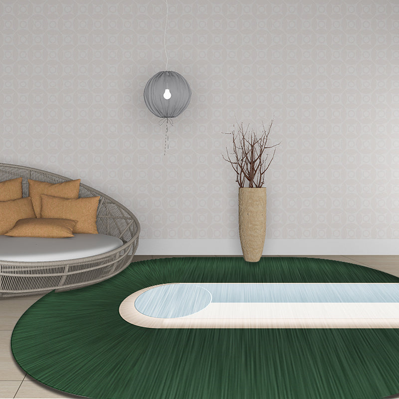 BowLift | Green Bedroom Carpet New Arrival Color Block Pattern Carpet Polyester Pet-Friendly Washable Carpet