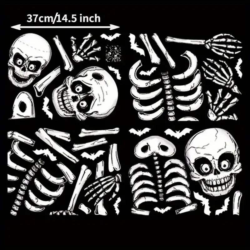 140PCS Halloween Window Clings Decor - Double-Sided Removable Stickers For Indoor Halloween Party Decorations Bowlift