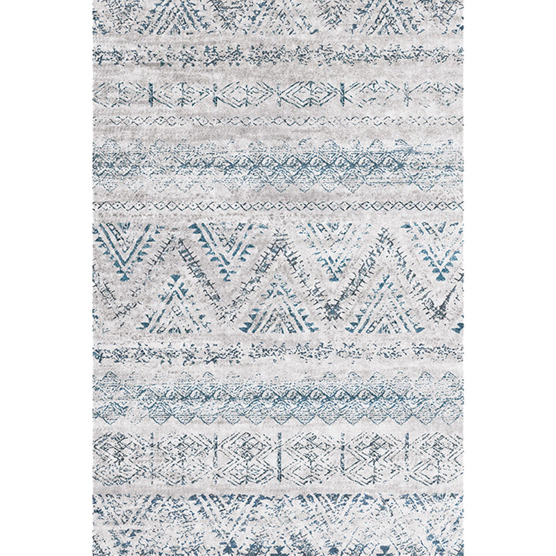 BowLift | Retro striped pattern rug gray polyester washable pet-friendly non-slip rug for living room