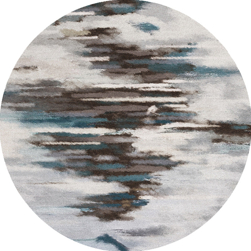 BowLift | Funky Contemporary Rug Multicolored Watercolor and Swirl Stripe Pattern Rug Pet Friendly Non-Slip Washable Rug for the Home Office