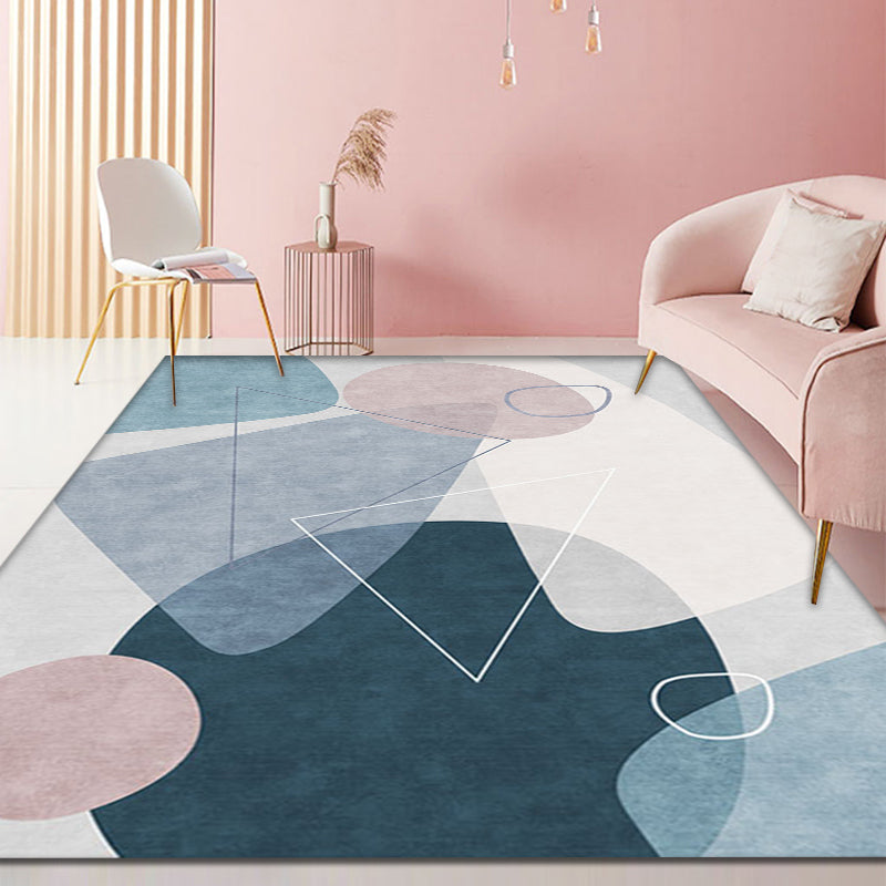 BowLift | Green and Gray Color Block Carpet Polyester Modern Carpet Washable Non-Slip Pet-Friendly Area Rug for the Living Room