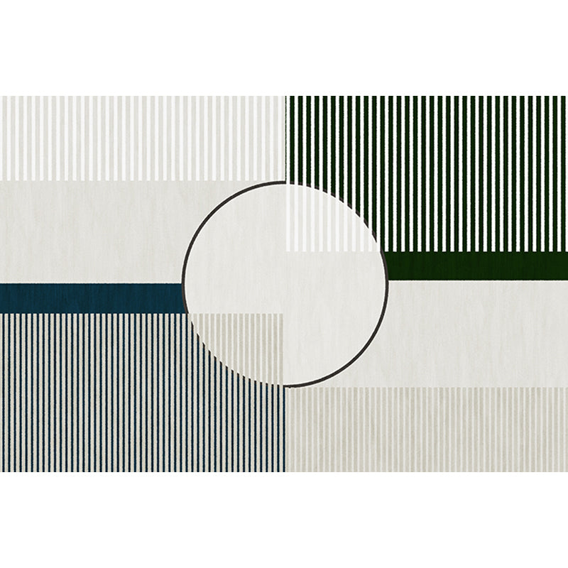 BowLift | Funky Modernism Rug Green and Gray Geometric and Checkered Pattern Rug Pet Friendly Non-Slip Washable Area Rug for Decoration
