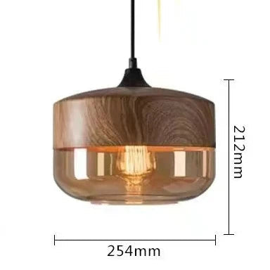BowLift | EternaGlow Pendant Light made of Glass and Wood | Elegant Design for Your Home