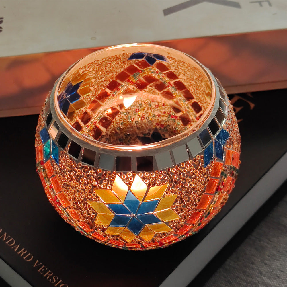 BowLift | European Retro Glass Mosaic Tealight Holder