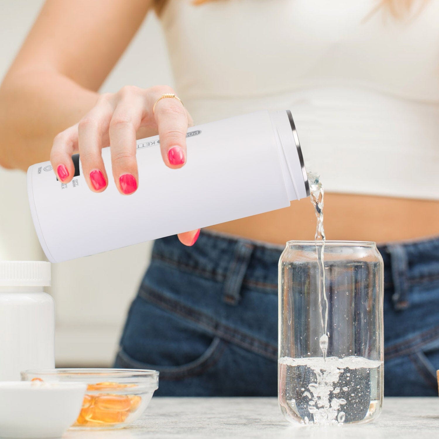 BowLift | 17Oz Stainless Steel Travel Electric Kettle with 4 Temperature Presets