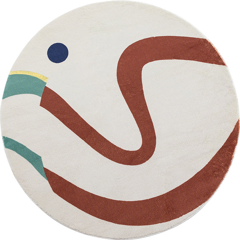 BowLift | Green and White Abstract Carpet Polyester Modern Carpet Pet Friendly Washable Non Slip Runner for Living Room