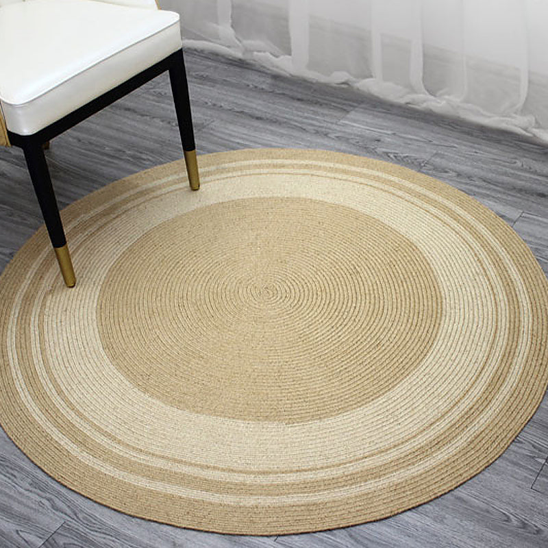 BowLift | Brown Bedroom Carpet Rustic Circular Pattern Rug Sisal Washable Non-Slip Backing Pet-Friendly Rug