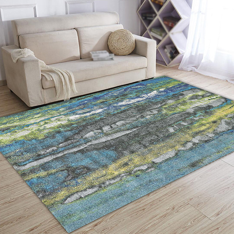 BowLift | Fancy Abstract Rug Multicolor Industrial Rug Polyester Pet Friendly Washable Non-Slip Rug for the Bedroom