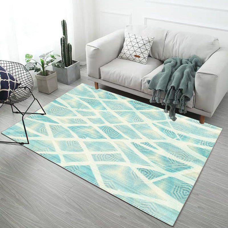 BowLift | Multicolor Living Room Rug Industrial Abstract Geometric Pattern Rug Polyester Washable Non-Slip Backing Pet-Friendly Rug